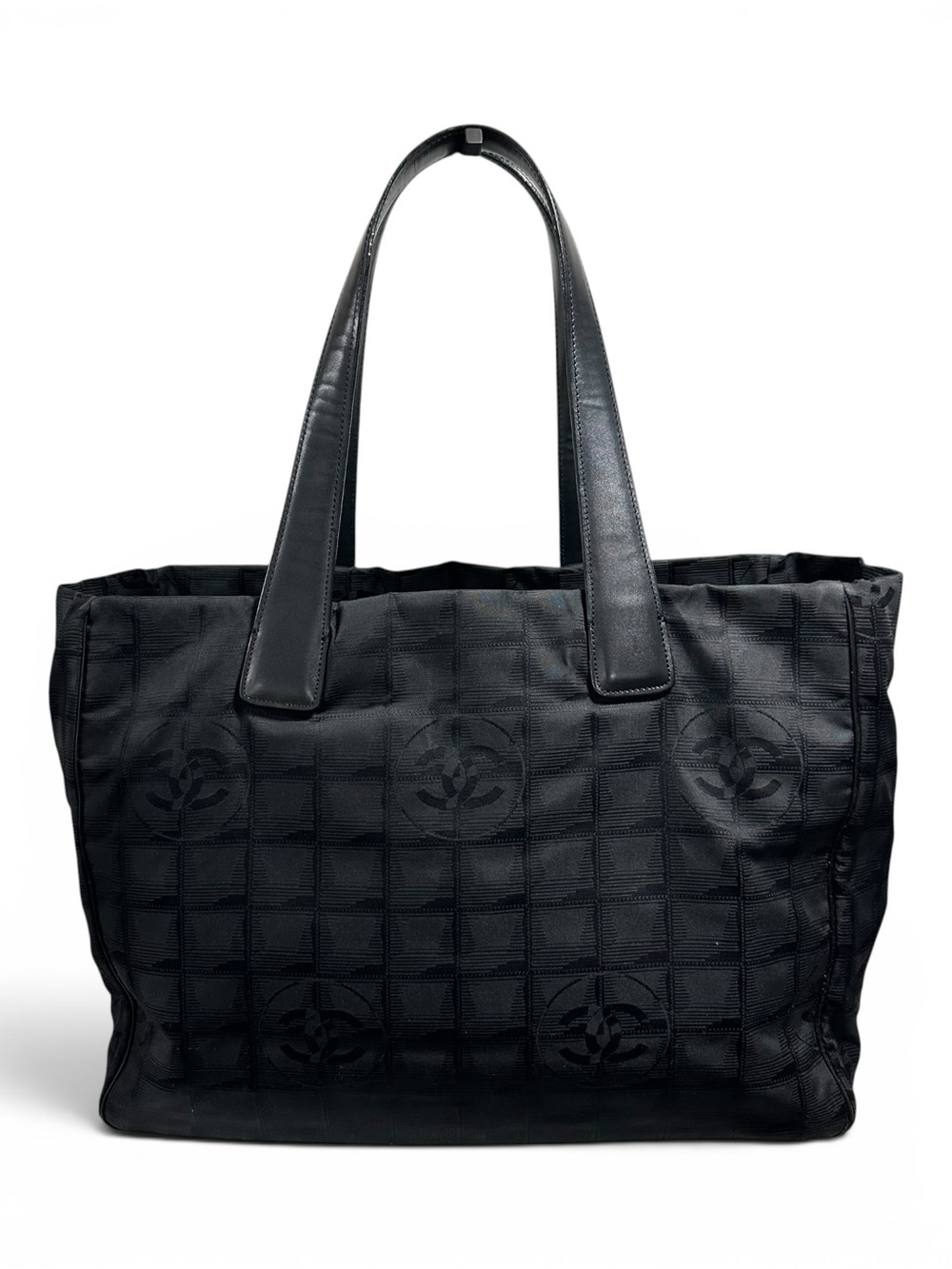 Chanel Black MM Travel Line Tote